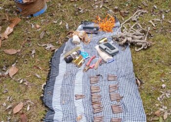 Hideout busted in north Kashmir forest area, Security forces recover arms, ammunition, explosive material during CASO