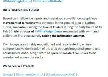 Infiltration bid foiled along LoC in Rajouri sector: Army